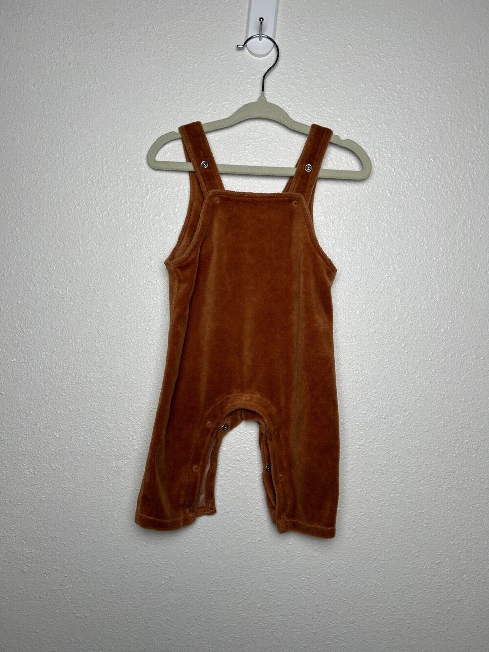 Tullabee Tan Brown Velvet Baby Overalls Coveralls 3-6 Months